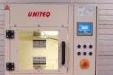 Hydraulic lab press used for pressing test plates of Trespa