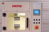 Hydraulic lab press used for pressing test plates of Trespa